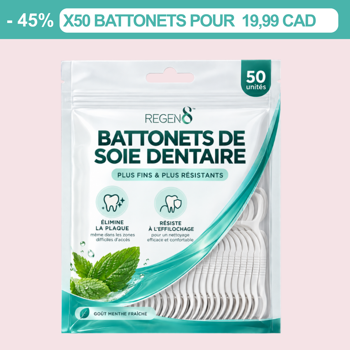 X50 BÂTONNETS DE SOIE DENTAIRE